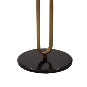 Trevo R coffee table with marble effect in black and gold D50x54.5cm