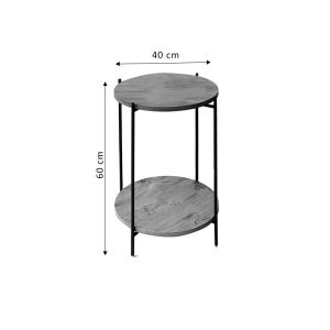 Coffee table Tsouki oak/black D40x60cm