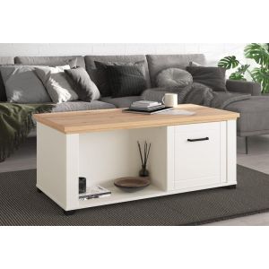 Coffee table Valencia color white matt/artisan oak 115*55*47.5cm