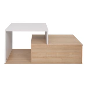 Coffee table Vople in natural white color 90x50x40cm