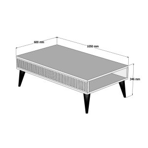 Warm Marble Luxury coffee table in walnut color and marble design Hm9505,03