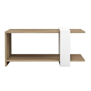Coffee table Wilma Hm8950,11 made of melamine in white/natural color 80χ50χ35hcm