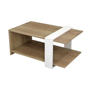 Coffee table Wilma Hm8950,11 made of melamine in white/natural color 80χ50χ35hcm