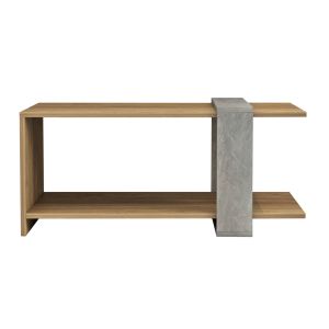 Coffee table Wilma Hm8950,13 made of melamine with gray stone texture 80χ50χ35hcm