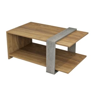 Coffee table Wilma Hm8950,13 made of melamine with gray stone texture 80χ50χ35hcm