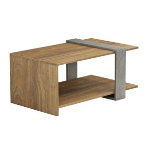Coffee table Wilma Hm8950,13 made of melamine with gray stone texture 80χ50χ35hcm