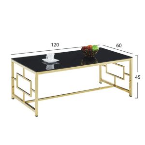 Coffee table Yara with black glass Hm8623,02