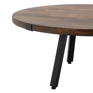 Zenith coffee table made of solid pine 35mm walnut color D80x39cm