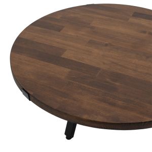 Zenith coffee table made of solid pine 35mm walnut color D80x39cm