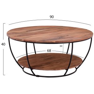 Coffee table acacia solid wood Hm8778,11 D90x40