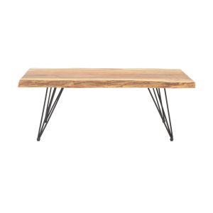 Coffee table Miles Industrial solid acacia wood in natural shade 115x69x41cm