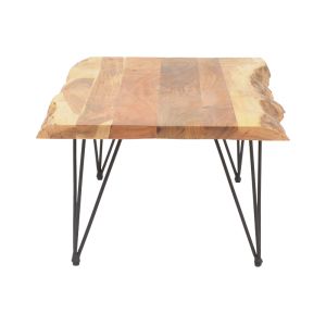 Coffee table Miles Industrial solid acacia wood in natural shade 115x69x41cm
