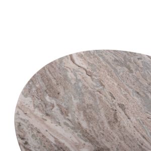 Coffee table round Maled μ18002 gray marble-mango wood Φ60x44.5hcm.