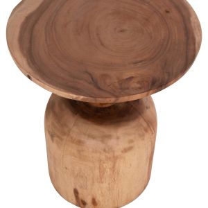 Round coffee table Pumbe Hm9891.11 solid Suar wood in natural color Φ40x50hcm.
