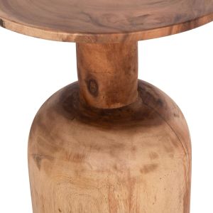 Round coffee table Pumbe Hm9891.11 solid Suar wood in natural color Φ40x50hcm.