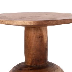Round coffee table Pumbe Hm9891.11 solid Suar wood in natural color Φ40x50hcm.