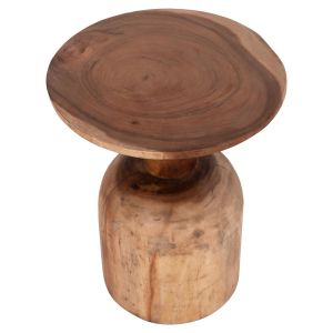 Round coffee table Pumbe Hm9891.11 solid Suar wood in natural color Φ40x50hcm.