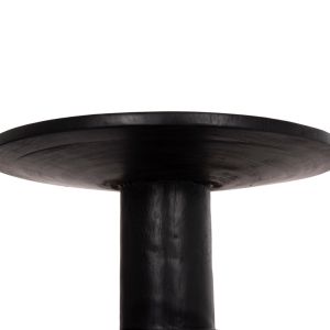 Round coffee table Pumbe Hm9891.12 solid Suar wood in black color Φ40x50hcm.