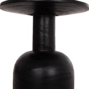 Round coffee table Pumbe Hm9891.12 solid Suar wood in black color Φ40x50hcm.