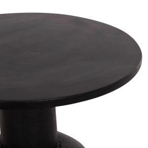Round coffee table Pumbe Hm9891.12 solid Suar wood in black color Φ40x50hcm.