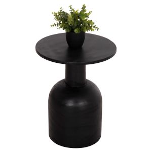 Round coffee table Pumbe Hm9891.12 solid Suar wood in black color Φ40x50hcm.