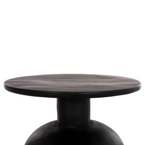 Round coffee table Pumbe-s Hm9892.12 solid Suar wood in black color Φ40x40hcm.