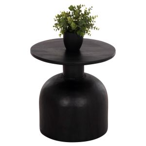 Round coffee table Pumbe-s Hm9892.12 solid Suar wood in black color Φ40x40hcm.