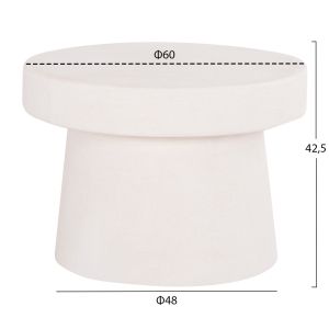 Coffee table round series Santorini Hm18051 MDF in white color Φ60x42.5hcm.