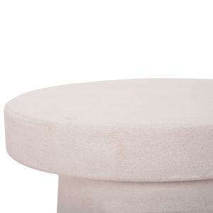 Coffee table round series Santorini Hm18052 MDF in white color Φ48x49hcm