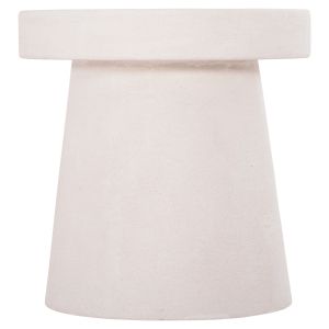 Coffee table round series Santorini Hm18052 MDF in white color Φ48x49hcm