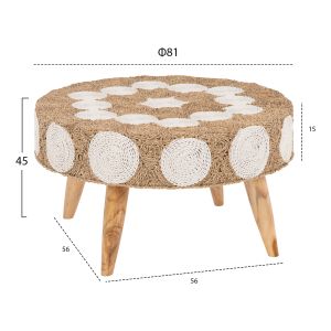 Coffee table round teak wood Hm7825 D81x45cm