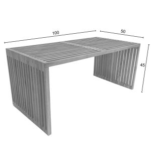 Marlin coffee table made of teak wood in a natural shade 100x50x45 cm