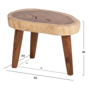Coffee table solid wood suar Dompu Hm9630 with top 8cm 66x44x46hcm