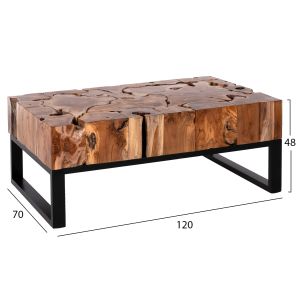 Coffee table solid teak wood Naturally Hm9355 120x70x48