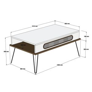 Coffee table melamine in cream color Hm9500,03