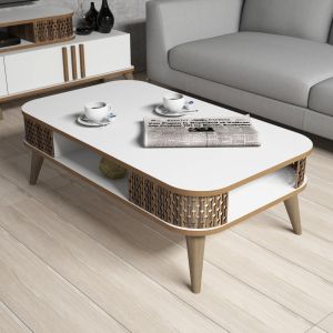 Coffee table melamine in white-walnut color Hm9501,03