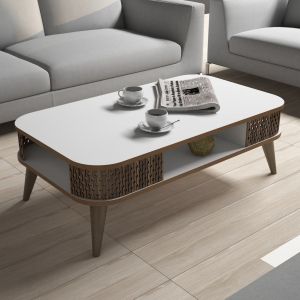 Coffee table melamine in white-walnut color Hm9501,03