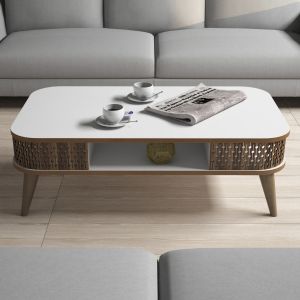 Coffee table melamine in white-walnut color Hm9501,03