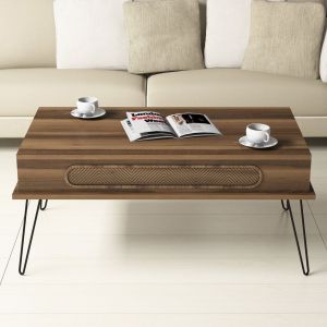 Coffee table melamine in walnut color Hm9500,02