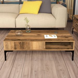 Coffee table melamine in walnut color Hm9503,01