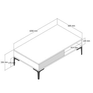 Coffee table melamine in walnut color Hm9503,01