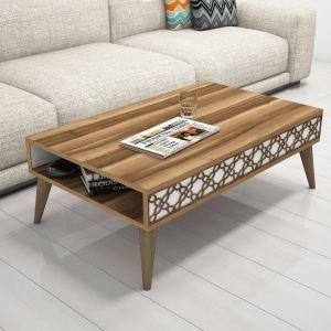 Coffee table melamine in walnut and white Hm9499.04