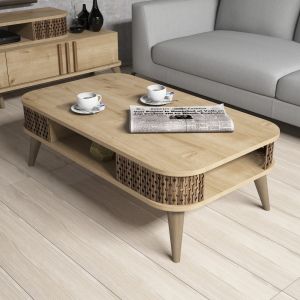 Coffee table melamine natural oak Hm9501.01