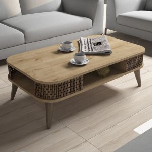 Coffee table melamine natural oak Hm9501.01