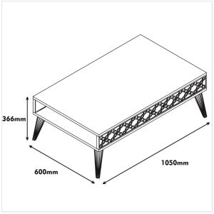 Coffee table melamine walnut and blue Hm9499.02