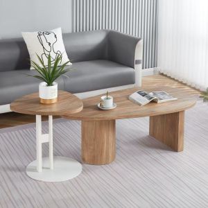 Coffee table oval Alper Hm18327 Mdf in sona color 110x60x40cm.