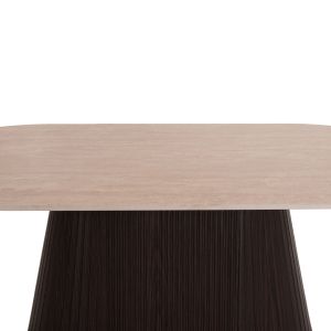 Oval coffee table Cater Hm18321 ceramic top with travertine stone look - MDF base 120x60x46h