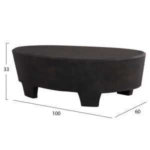 Coffee table oval series Santorini Fb918066 Mdf in black color 100x60x33hcm.