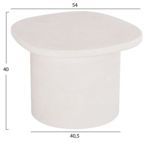 Coffee table oval series Santorini Hm18054 Mdf in musky white color 54x54.5x40hcm.