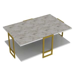 Coffee table with metal frame 91.5x61.5x36.5cm